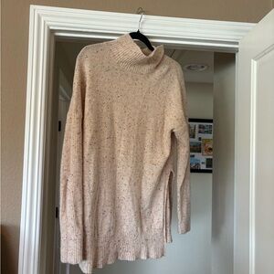 Ann Taylor Speckled Cream Turtleneck Sweater